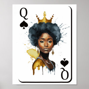 Black Queen Card Black History Monte African Celeb Poster