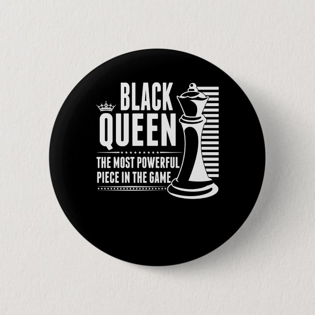 Black Queen Chess Teil Proud Black Women Button (Vorderseite)