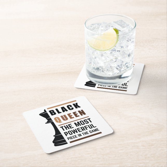 Black Queen das mächtigste Stück in Game 2 Rechteckiger Pappuntersetzer (Vor Ort)