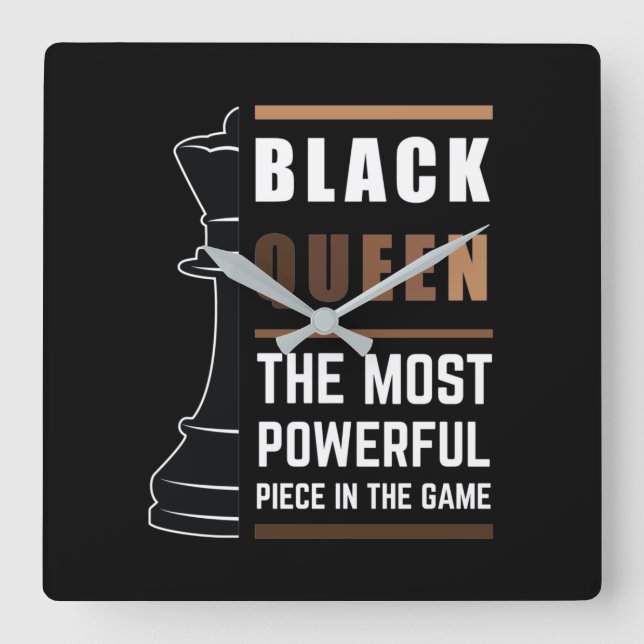 Black Queen das mächtigste Stück in Spiel 1 Quadratische Wanduhr (Vorderseite)