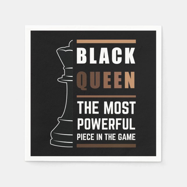 Black Queen das mächtigste Stück in Spiel 1 Serviette (Vorderseite)