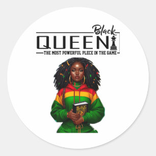 Black Queen die mächtigste Spielfigur - Runder Aufkleber