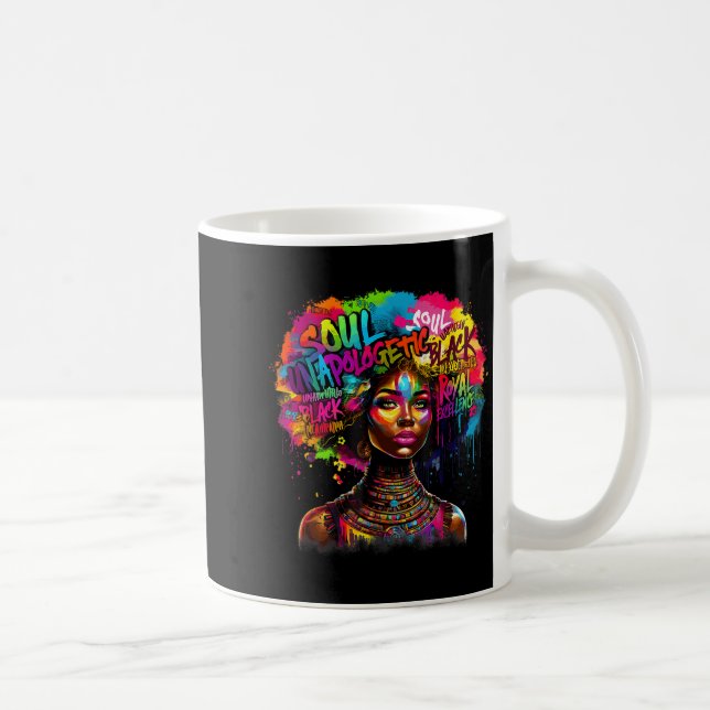 Black Queen Dripng Afro Melanin Black History Mont Kaffeetasse (Rechts)