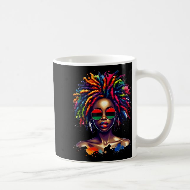 Black Queen Dripng Afro Melanin Black History Mont Kaffeetasse (Rechts)