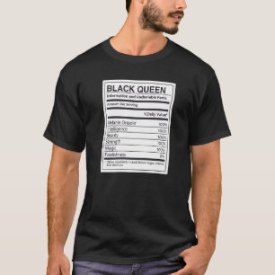 Black Queen Ernährungsinformation Fakten Melanin T-Shirt