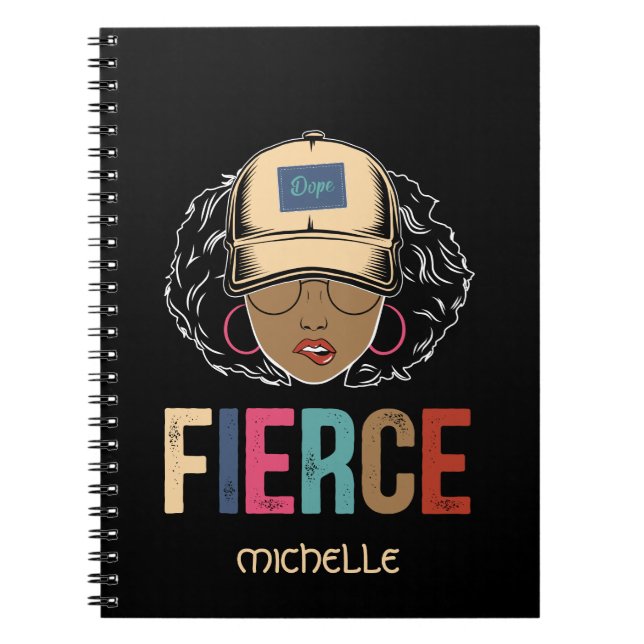 Black Queen | Fierce | Schwarze Frau Notizblock (Vorderseite)