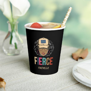 Black Queen Fierce Schwarze Frau Pappbecher