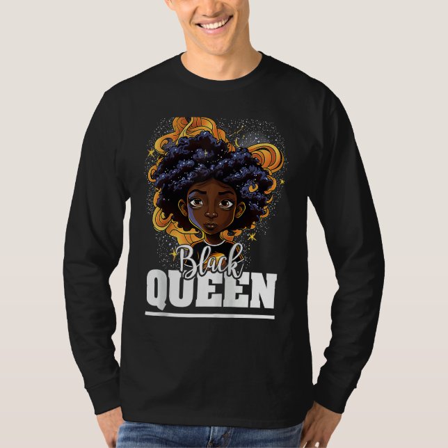 Black Queen For Proud African American Black Histo T-Shirt (Vorderseite)