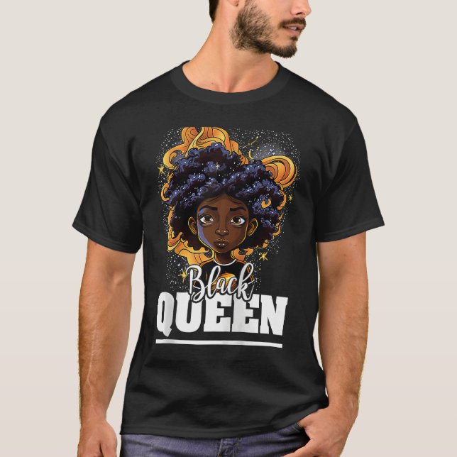 Black Queen For Proud African American Black Histo T-Shirt (Vorderseite)