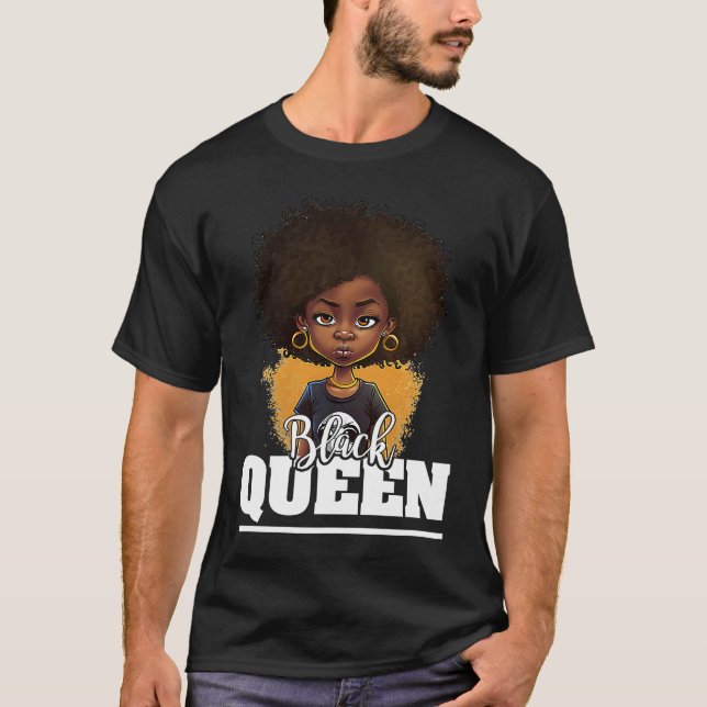Black Queen For Proud African American Black Histo T-Shirt (Vorderseite)