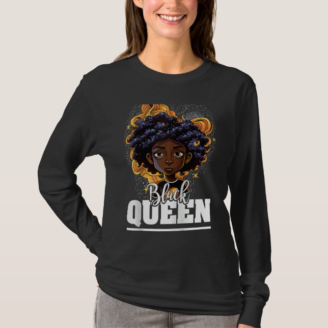 Black Queen For Proud African American Black Histo T-Shirt (Vorderseite)