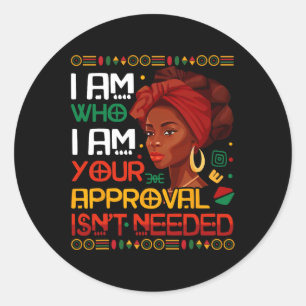 Black Queen Juneteenth Black History Month African Runder Aufkleber