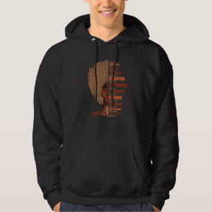 Black Queen Lady Curly Natural Afro African Americ Hoodie