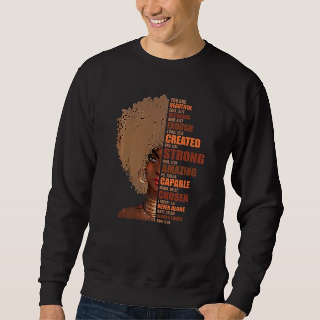 Black Queen Lady Curly Natural Afro African Americ Sweatshirt (Vorderseite)