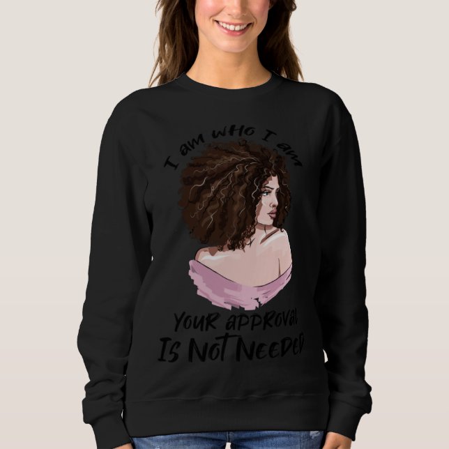 Black Queen Lady Curly Natural Afro African Americ Sweatshirt (Vorderseite)