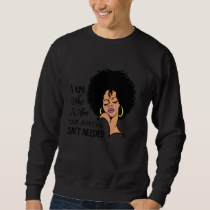 Black Queen Lady Curly Natural Afro African Americ Sweatshirt