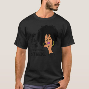 Black Queen Lady Curly Natural Afro African Americ T-Shirt