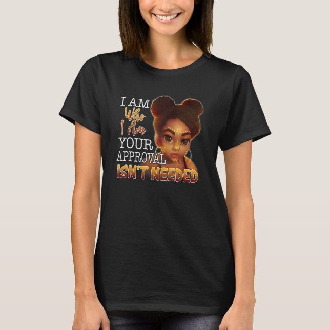 Black Queen Lady Curly Natural Afro African Americ T-Shirt (Vorderseite)