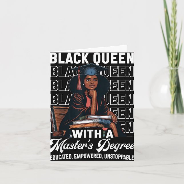 Black Queen Masters Degree Abschluss Educated Mel Karte (Vorderseite)