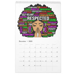 Black Queen Melanin Brown Skin Sista Magie Kalender