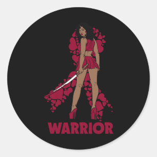 Black Queen Melanin Burgundy Ribbon Sickle Cell Aw Runder Aufkleber