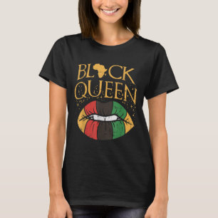 Black Queen Melanin Lips Africa Prix History BLM T-Shirt