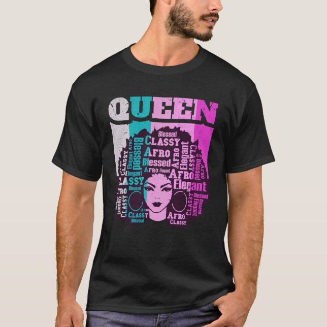Black Queen Melanin Magic Sista Woman Queens Brown T-Shirt (Vorderseite)