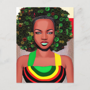 Black Queen Melanin Sista Liebe Feiertagspostkarte