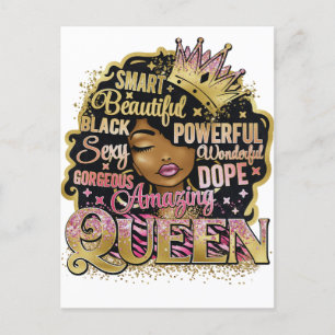 Black Queen Melanin Sista Liebe Postkarte