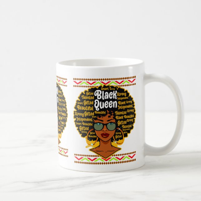 Black Queen Melanin Woman Juneteenth Sista Queens Kaffeetasse (Rechts)