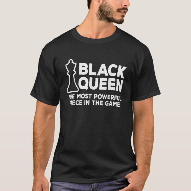 Black Queen Most Power Schach African American W T-Shirt (Vorderseite)