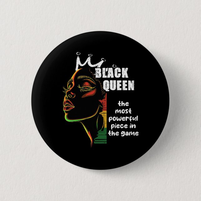 Black Queen Most Power Schach Black History Mont Button (Vorderseite)