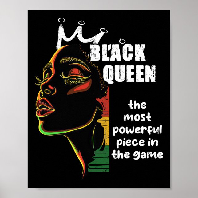 Black Queen Most Power Schach Black History Mont Poster (Vorne)