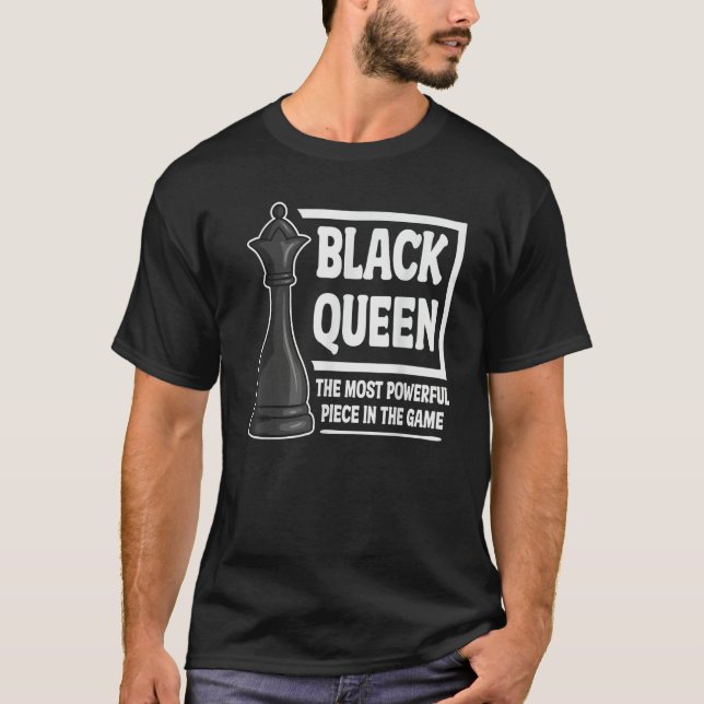 Black Queen Most Powerful Piece Chess   Fan Sports T-Shirt (Vorderseite)