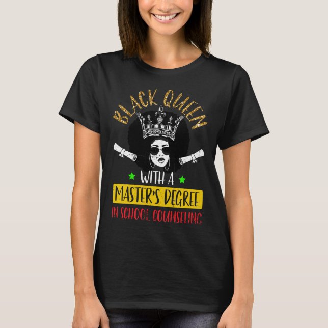 Black Queen MSW Social Work Degree Masters Graduat T-Shirt (Vorderseite)