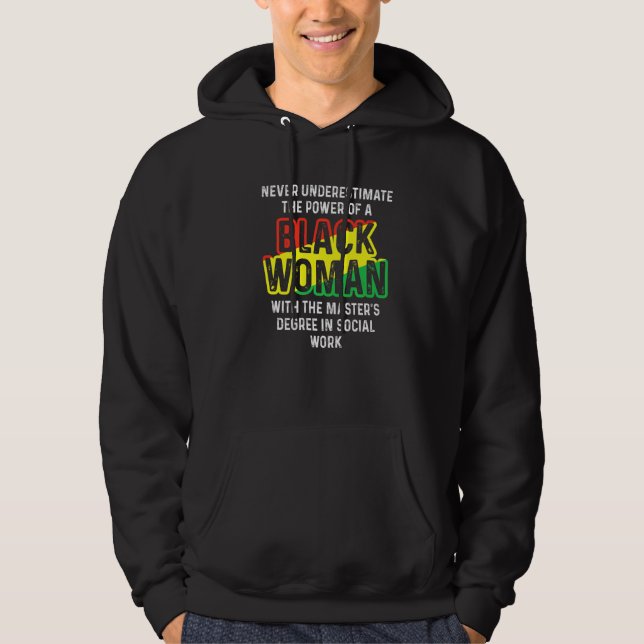 Black Queen Msw Social Work Master Abschluss Hoodie (Vorderseite)