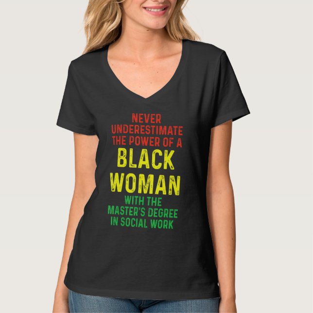 Black Queen Msw Social Work Master Abschluss T-Shirt (Vorderseite)