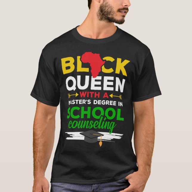 Black Queen MSW Social Work Successful Masters Gra T-Shirt (Vorderseite)