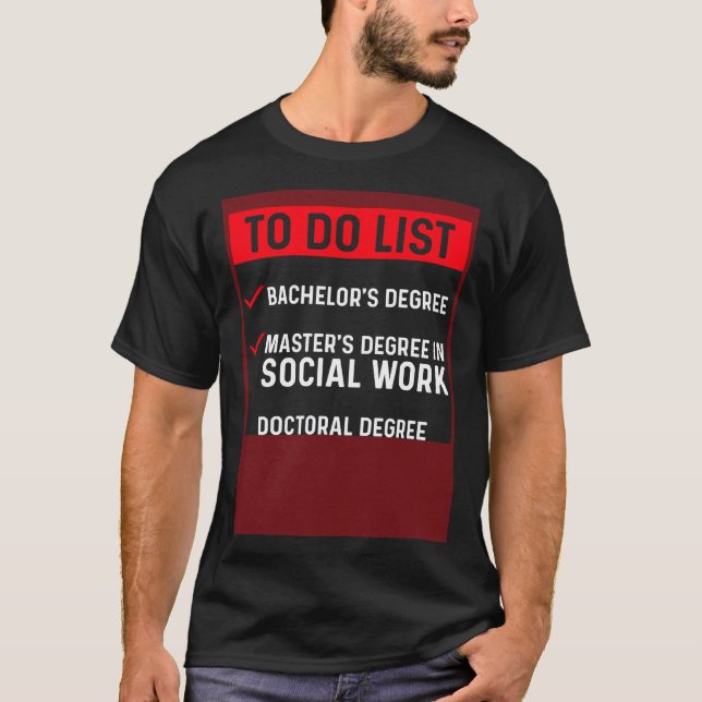 Black Queen MSW Social Work To Do Masters Graduati T-Shirt (Vorderseite)