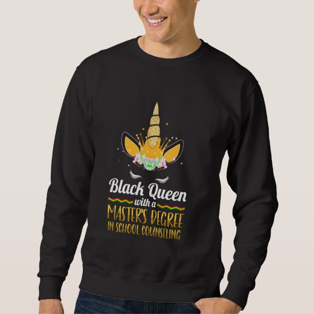 Black Queen Msw Sozialarbeit Rette Master Graduat Sweatshirt (Vorderseite)