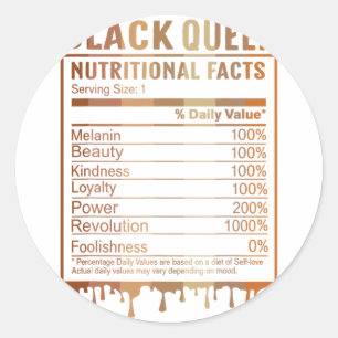 Black Queen Nutrition Fakten Schwarze Geschichte M Runder Aufkleber