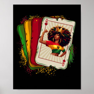 Black Queen of Hearcard Deck Game Proud Black H Poster