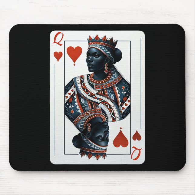 Black Queen of Hearcard Deck Game Stolz Black W Mousepad (Vorne)