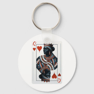 Black Queen of Hearcard Deck Game Stolz Black W Schlüsselanhänger
