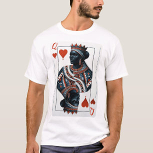Black Queen of Hearcard Deck Game Stolz Black W T-Shirt