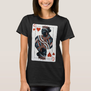 Black Queen of Hearcard Deck Game Stolz Black W T-Shirt