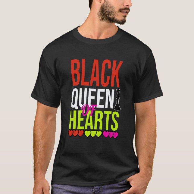 Black Queen of Hearts Valentines Day 2023 Womans C T-Shirt (Vorderseite)