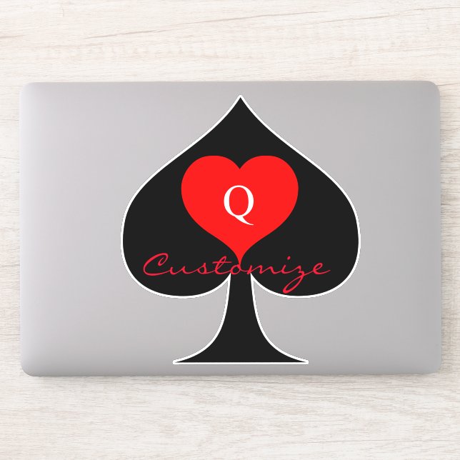 Black Queen of Spades Red Heart Thunder_Cove Aufkleber (Computer)