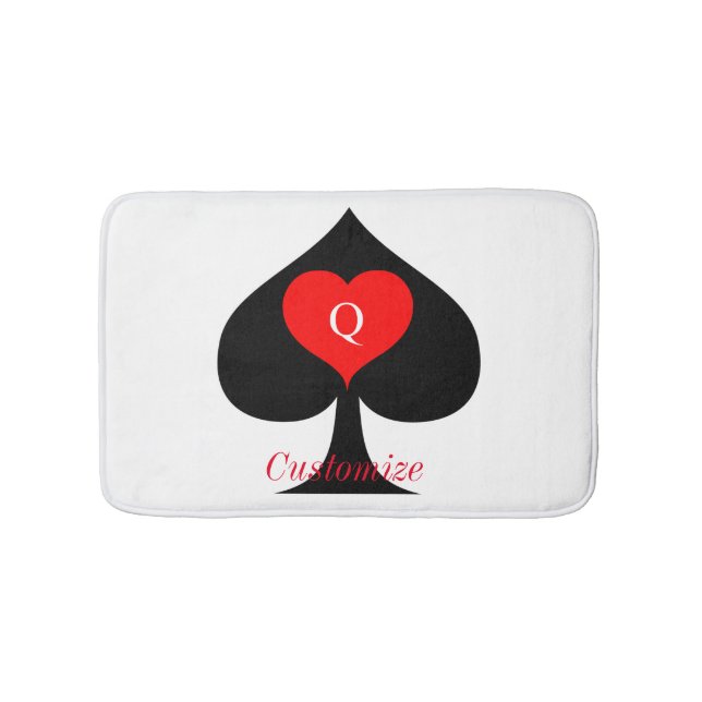 Black Queen of Spades Red Heart Thunder_Cove Badematte (Vorderseite)