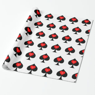 Black Queen of Spades Red Heart Thunder_Cove Geschenkpapier